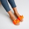 Neonowe pomarańczowe klapki z kokardką Masmalla - Obuwie