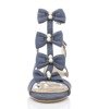 Niebieskie damskie sandały z kokardkami Aura - Obuwie