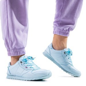 Niebieskie damskie sportowe buty wiązane wstążką Melitta - Obuwie