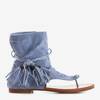 Niebieskie sandały japonki z cholewką Semara - Obuwie