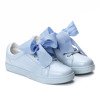 Niebieskie, sportowe buty z kokardą Alice - Obuwie