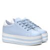 Niebiesko-białe sneakersy na platformie - Obuwie