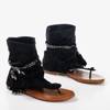 OUTLET Czarne sandały japonki z cholewką Semara - Obuwie