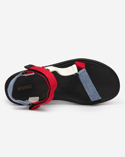 OUTLET Czerwone damskie sandały tkaninowe Ojo- Obuwie