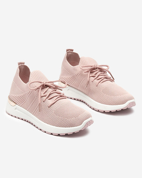 OUTLET Różowe tkaninowe sportowe buty damskie Ferroni- Obuwie