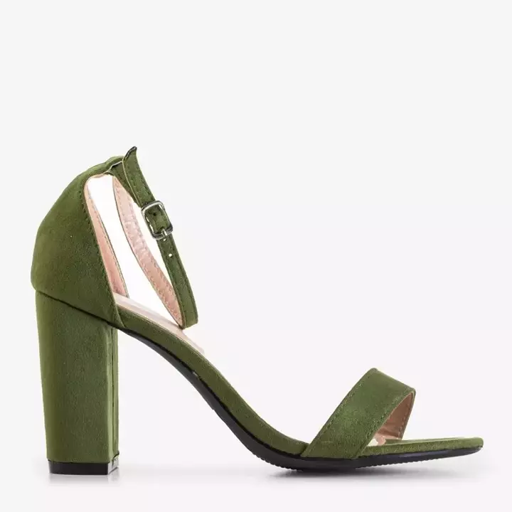 OUTLET Zielone damskie sandały na słupku Anniet - Obuwie