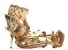 OUTLET Złote sandały z cholewką Golda - Obuwie