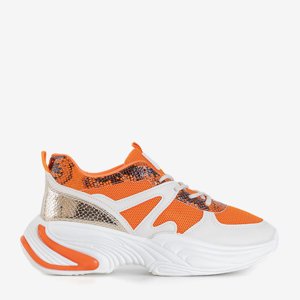 Pomarańczowe damskie sportowe buty Waks - Obuwie