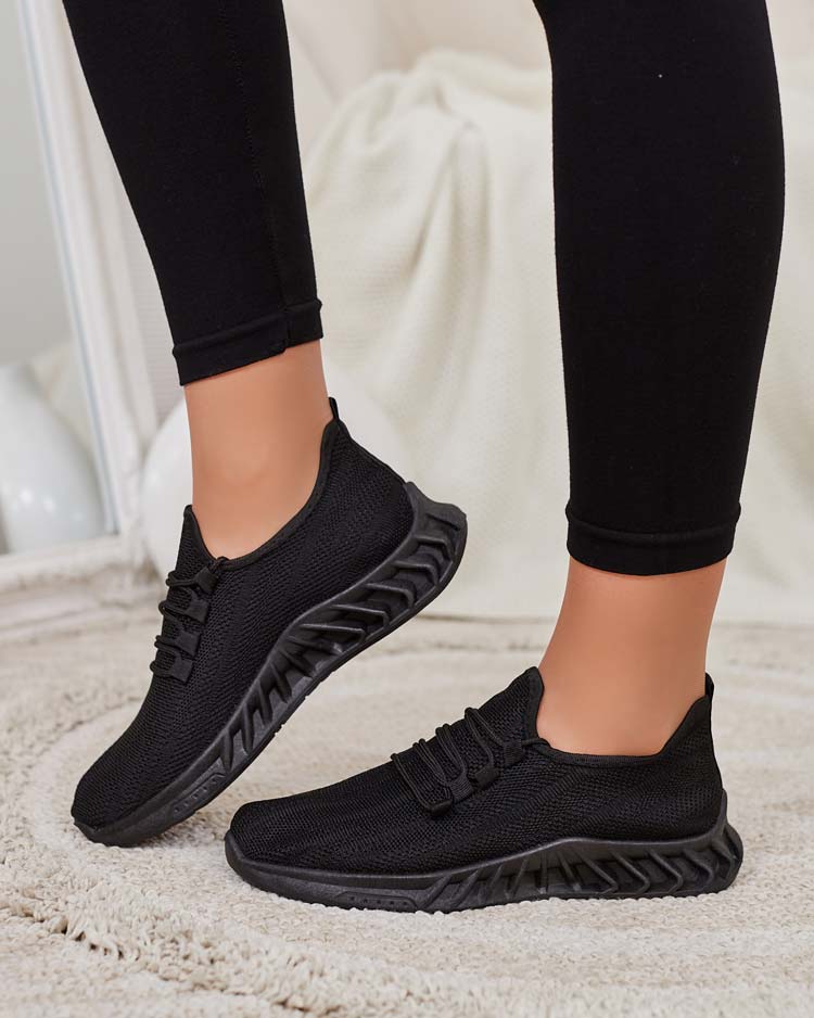 Royalfashion Materiałowe damskie buty sportowe w kolorze czarnym Acarfi