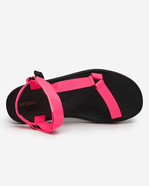 Royalfashion Neonowe różowe damskie sportowe sandały Tatags