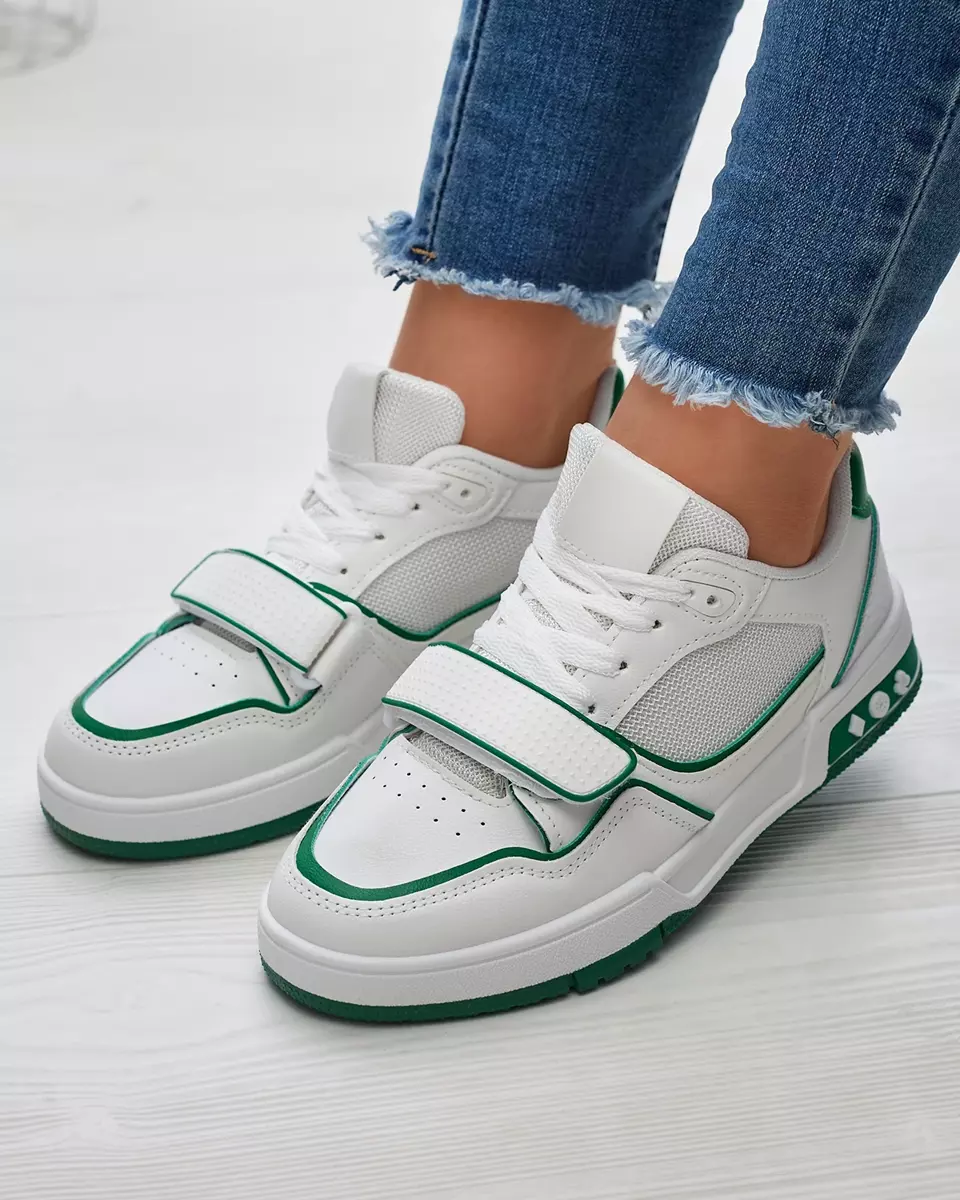 Royalfashion Sportowe sneakersy damskie w biało- zielonym kolorze Xirrat
