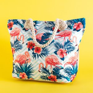 Royalfashion Wielokolorowa plażowa torba z flamingami 