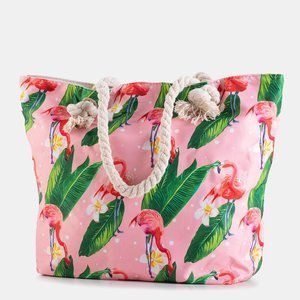 Royalfashion Wielokolorowa plażowa torba z flamingami