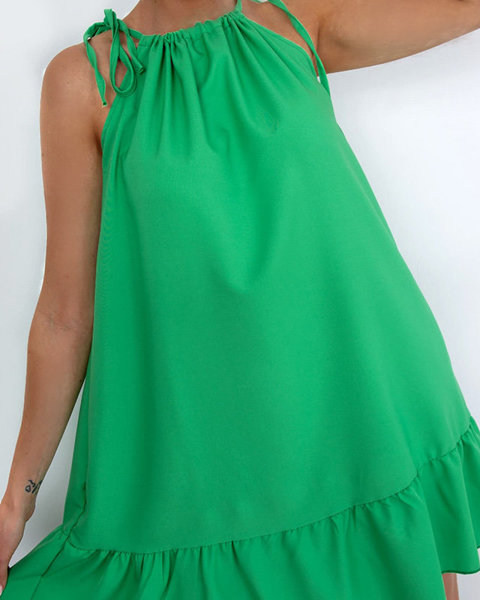 Royalfashion Zielona krótka sukienka bez rękawów