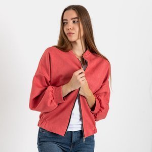 Różowa damska kurtka bomberka - Odzież