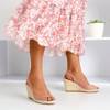Różowe damskie sandały na koturnie Lacasia - Obuwie