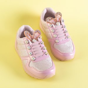 Różowe dziecięce sportowe buty z ozdobami Demiana - Obuwie