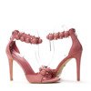 Różowe sandały na szpilce Encara - Obuwie