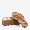 Różowo - złote damskie sandały z kryształkami Crisela - Obuwie