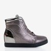 Srebrne sneakersy ze srebrnymi wstawkami Baksteri - Obuwie