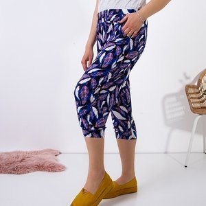 Wzorzyste damskie spodnie 3/4 PLUS SIZE - Odzież