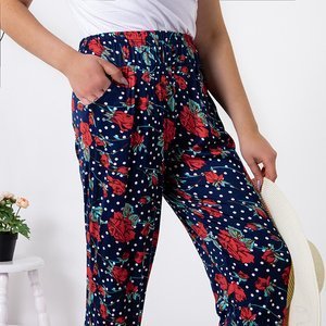 Wzorzyste damskie spodnie materiałowe PLUS SIZE - Odzież