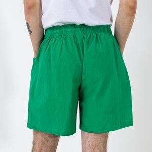 Zielone męskie krótkie spodenki z kieszeniami - Odzież