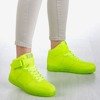 Zielone neonowe sportowe buty damskie świecące Led Love - Obuwie