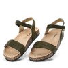 Zielone sandały na płaskiej podeszwie Frisa - Obuwie