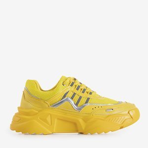 Żółte damskie buty sportowe na masywnej podeszwie Londi - Obuwie