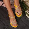 Żółte sandały zdobione cyrkoniami Little Snake - Obuwie