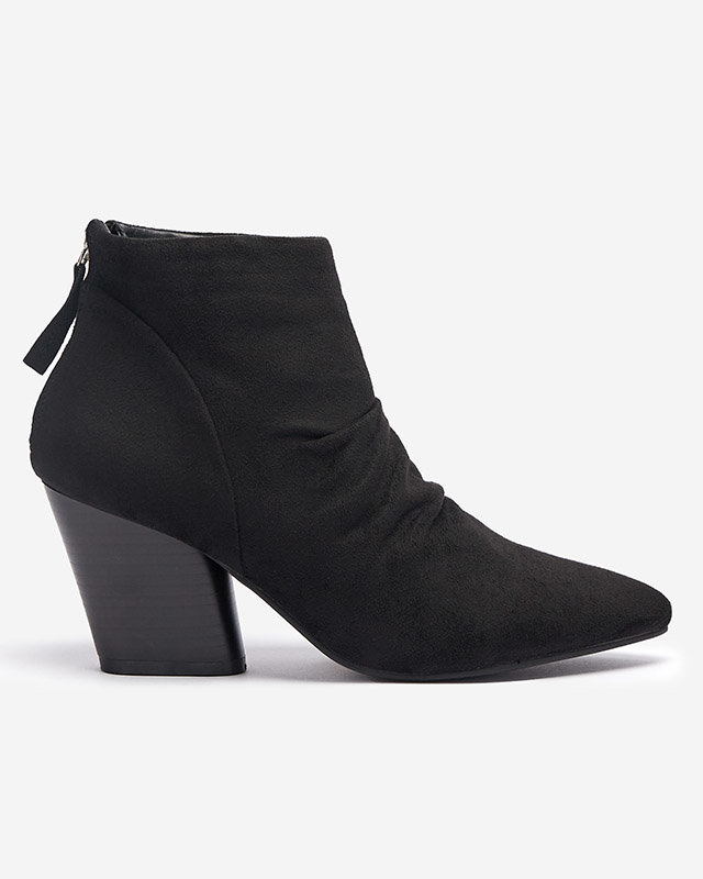 Чорні жіночі еко-замшеві чоботи на низькій посадці Coxi - Взуття