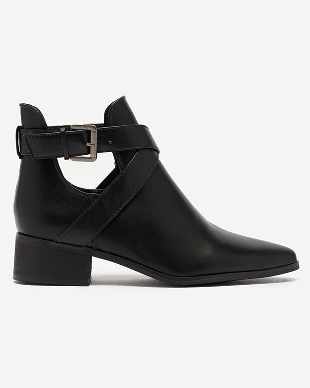 OUTLET Чорні черевики на плоскому каблуці з вирізами Sodif- Footwear