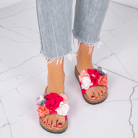Тапочки з декоративними квітами на фуксії Vilena - Взуття 1