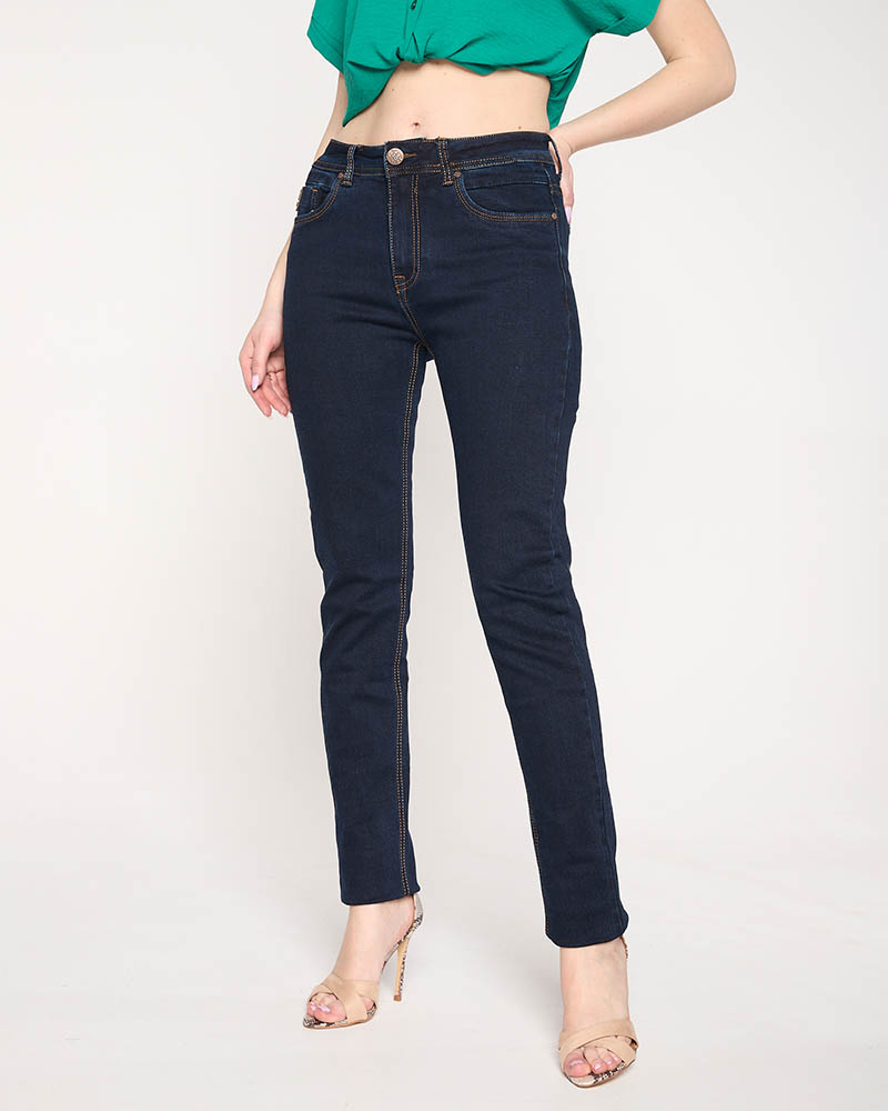 Темно-сині прямі жіночі джинси PLUS SIZE - Одяг