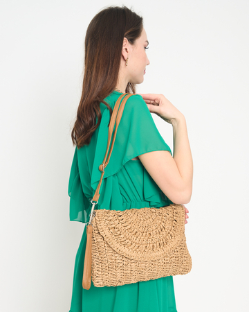 Жіноча коричнева солом'яна сумка - Аксесуари