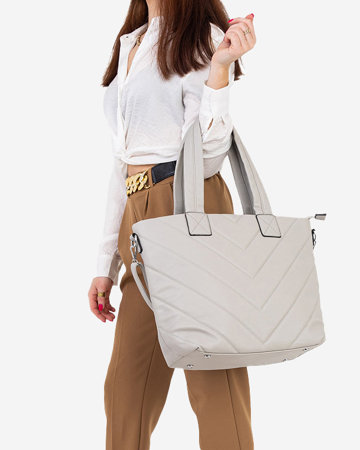 Жіноча світло-сіра стьобана сумочка - Аксесуари