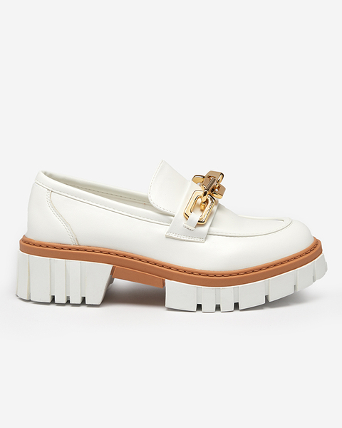 Білі жіночі туфлі з золотистим доповненням Plirose - Взуття