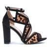 Чорні босоніжки на леопардовій пості Raffaele - Взуття 1