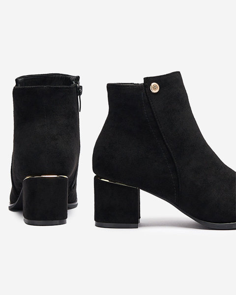 Чорні жіночі черевики з екозамші на низькій шпильці Facrel - Взуття
