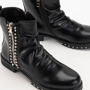 Чорні жіночі черевики з срібними елементами Magnizio
