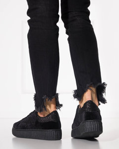 Чорні жіночі велюрові кросівки Estreni