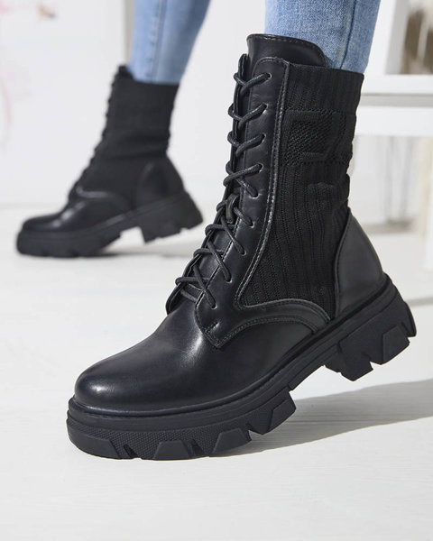 Чорні жіночі високі черевики а-ля багери Ratica - Взуття