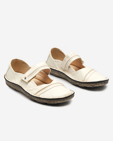 OUTLET Біле жіноче взуття на липучках Elgasi- Footwear