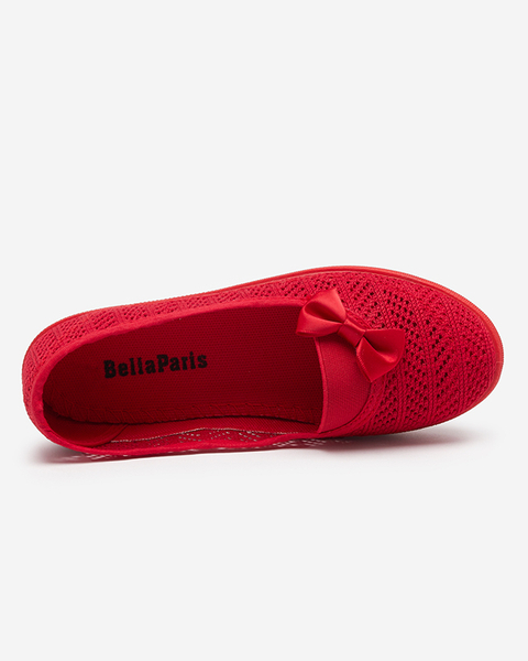 OUTLET Червоні сліпони для дівчат з ажурним верхом Locuni- Footwear