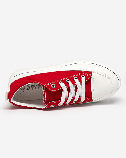 OUTLET Червоні жіночі кросівки на платформі Veritar - Взуття