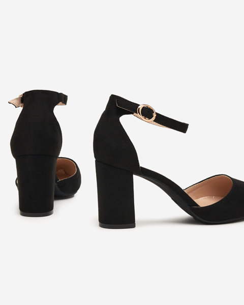 OUTLET Чорні жіночі босоніжки на високому стовпі Hareda - Взуття