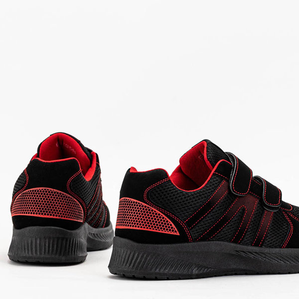 OUTLET Чорно-червоне чоловіче спортивне взуття на липучках Baikis - Взуття