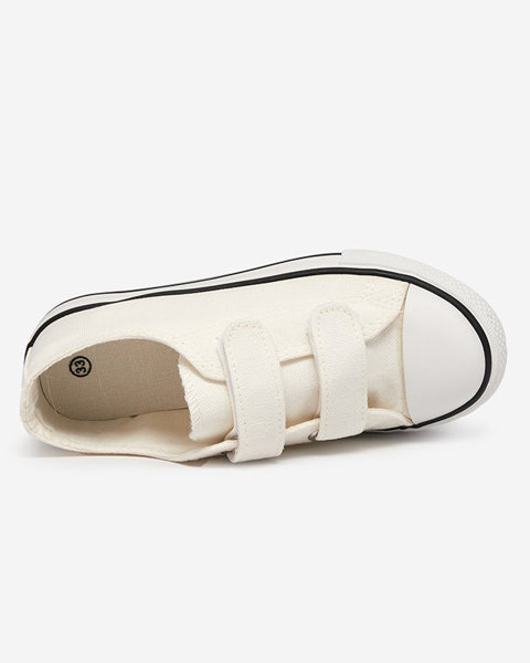 OUTLET Дівчачі кросівки Bovis Velcro біло-екрю - Взуття