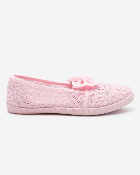 OUTLET Кросівки для дівчат з бантом в ніжно-рожевому кольорі Osmo - Взуття